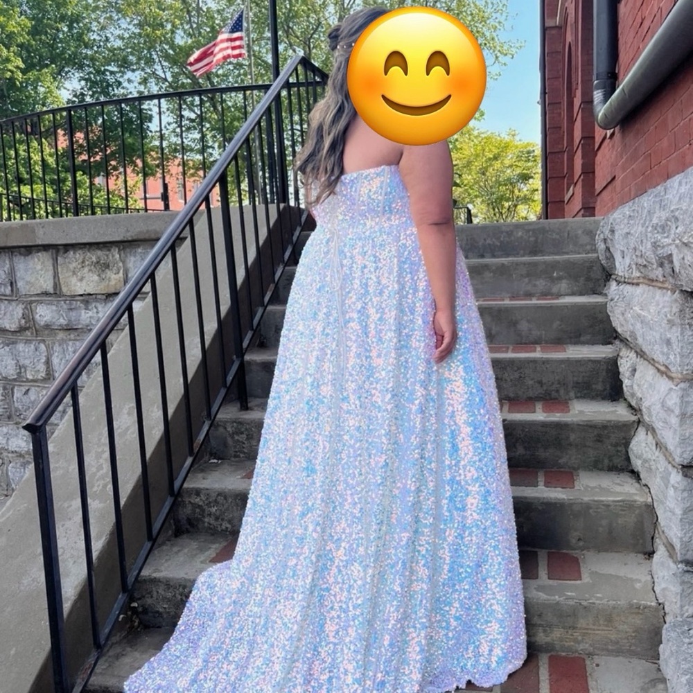 Colors Dress Iridescent Sequin Strapless Gown - Prom Dress